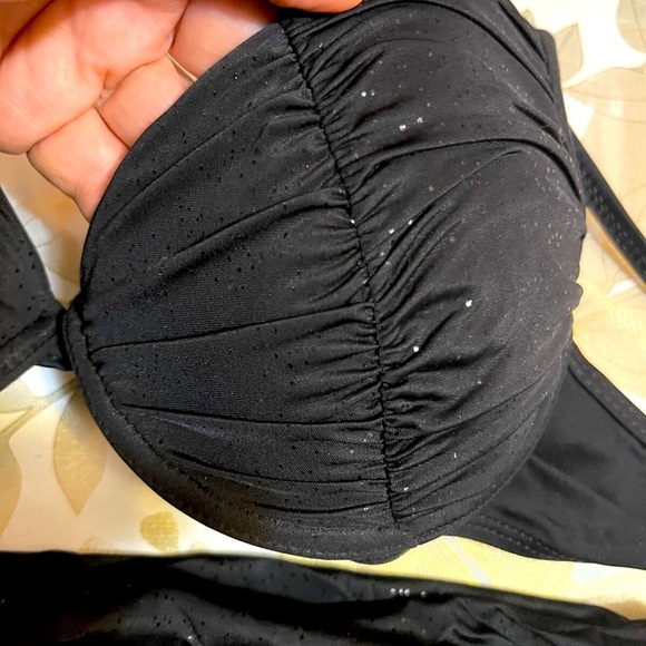 SHE Two Pieces  Swimsuit underwire  padded Size 42/38EU(top/bottom)color Black. - Picture 2 of 9